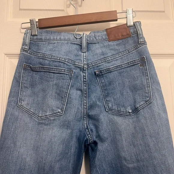 Madewell Distressed Blue Straight Leg Jeans - Picture 4 of 4